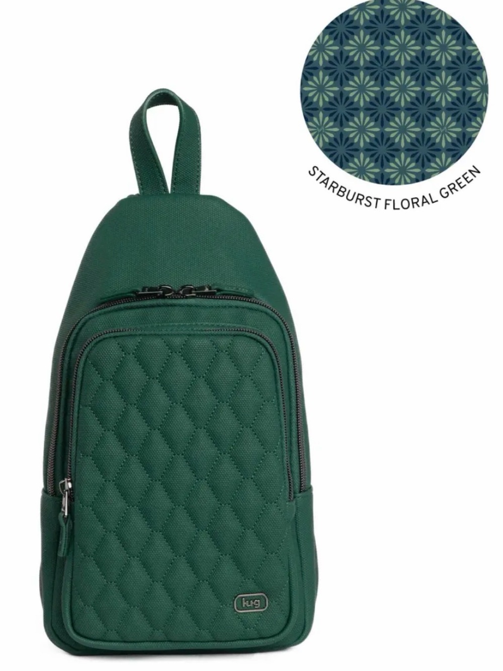Lug Scurry Wickedly Green Crossbody Sling Bag Matte Luxe Vegan Leather
